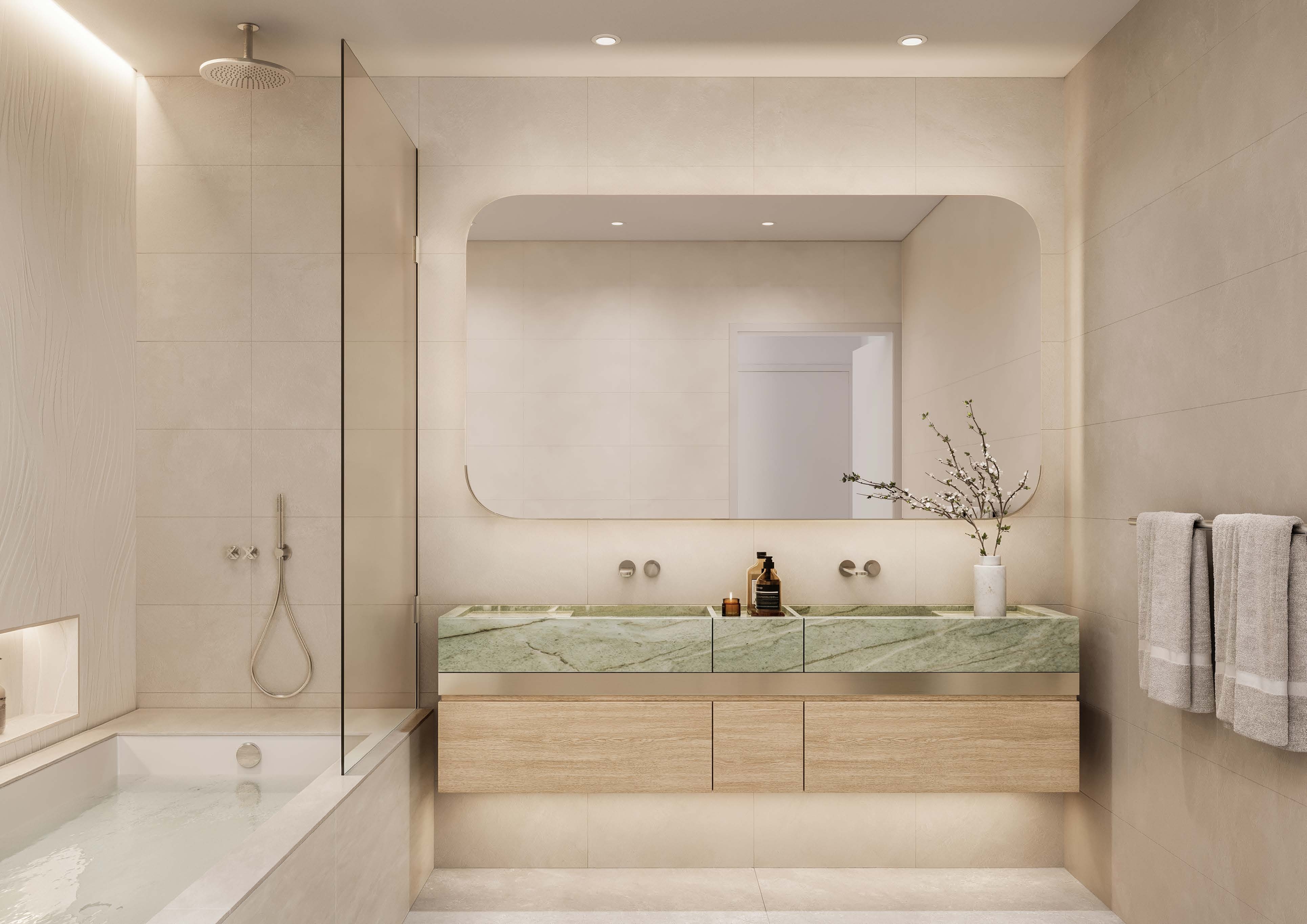 Luxury bathroom with bathtub